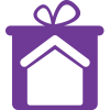 A house inside a giftbox signifying advice on gifted transfers of equity from SAM Conveyancing