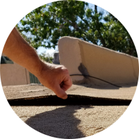 Damaged Roof Coverings on a Flat Roof