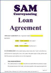An illustration of a Loan Agreement Form used to avoid second home stamp duty