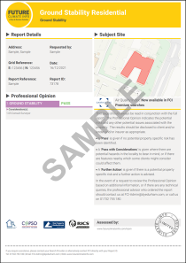A picture of an example of a Subsidence Report