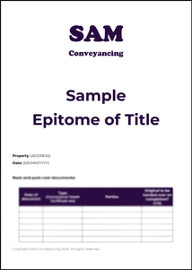 Epitome of Title Template from SAM Conveyancing