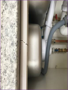 Cracked kitchen carcass