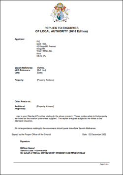 Conveyancing Searches Example: Commons Registration Search