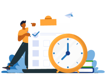 Help To Buy Early Repayment with a clock and a ticklist and woman ticking list