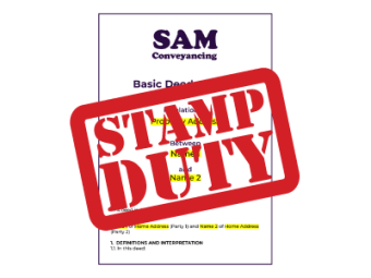 A Deed of Trust stamp duty stamp in red