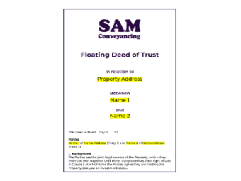 A floating Deed of Trust used to calculate a variable share in property England and Wales