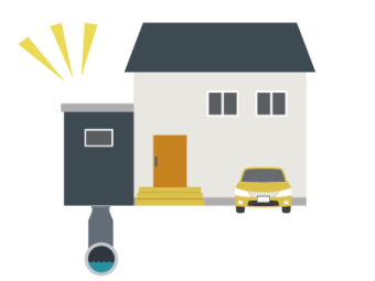 A house that has an extension built over a manhole sewer drain