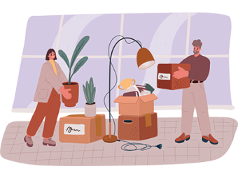 Couple moving their furniture. SAM Conveyancing's cost to move guide