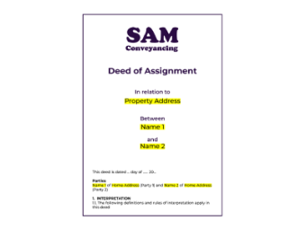 Example of a Deed of Assignment with wording for property share transfers