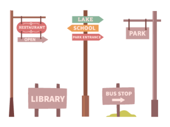 Some signs pointing to various locations in a local neighbourhood. SAM Conveyancing helps you answer: How safe is my neighbourhood? Look for any crime recorded, crime rates, and data for your neighbours.