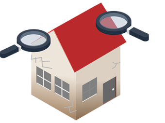 Image of a broken house. SAM Conveyancing's guide to house survey problems