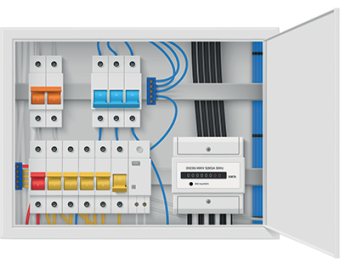 A fuse box open for visual inspection. SAM Conveyancing answers: Does a home survey include electrics?