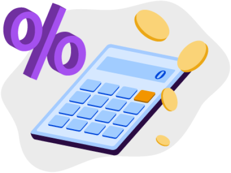 A calculator sat with some coins and a big percentage sign. SAM Conveyancing explains how to get a Discount Market Sale Mortgage