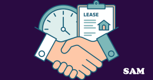 An illustration of a leaseholder and a freeholder shaking hands as part of the leasehold extension process