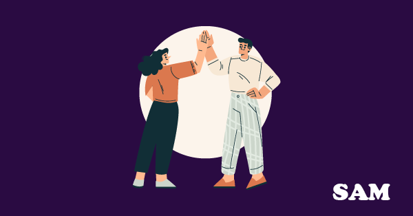 Leaseholder and Freeholder high fiving the terms of the lease extension. SAM Conveyancing's guide to an informal lease extension process