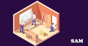 Illustration of a renovation being completed inside a flat | SAM Conveyancing's guide to Licence to Alter