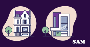 Illustrative comparison of a classic period home and a contemporary new build | SAM Conveyancing's guide to buying a new build vs a period property 