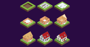 9 stages of the construction of a new build house through foundations, blockwork, roof and finish. Everything you need to know about Buying A New Build, from SAM Conveyancing