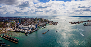 Aerial view of Portsmouth in Hampshire, UK Aerial view of Portsmouth in Hampshire, UK