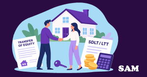 A man and a woman shaking hands after paying stamp duty on their Transfer of Equity | SAM Conveyancing's guide to Transfer of Equity