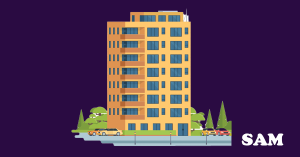 A block of leasehold flats showing leasehold costs when buying a flat