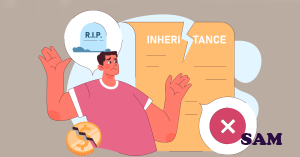 A man with his hands in the air after a death as the intestacy rules give him no rights to the probate property