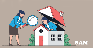 A surveyor inspecting the outside and interior of a house| SAM Conveyancing's guide to snagging surveys