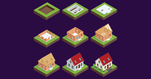 9 stages of the construction of a new build house through foundations, blockwork, roof and finish. Everything you need to know about Buying A New Build, from SAM Conveyancing 9 stages of the construction of a new build house through foundations, blockwork, roof and finish. Everything you need to know about Buying A New Build, from SAM Conveyancing