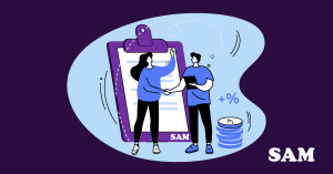 Two family members shaking hands in front of a transfer of equity document whilst one holds a clipboard. SAM Conveyancing explains if you can transfer a mortgage to a family member