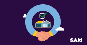 An arm extending to meet itself to shake hands, with a house and a green tick in the middle. SAM Conveyancing explains what a house offer subject to survey is An arm extending to meet itself to shake hands, with a house and a green tick in the middle. SAM Conveyancing explains what a house offer subject to survey is