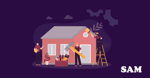 Three contractors with big tools doing renovation work on a house. SAM Conveyancing explains how much does a house renovation cost Three contractors with big tools doing renovation work on a house. SAM Conveyancing explains how much does a house renovation cost
