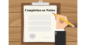 New Build - Completion on Notice