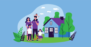 A family stand in front of their new home, bought through the Right to Acquire scheme. SAM Conveyancing discuss: Is right to acquire worth it? Eligibility, process and pros and cons