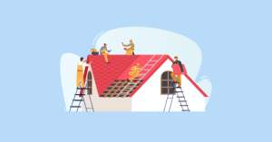 Four roofers working on a white and red house. SAM Conveyancing answers 'should I buy a house with gable straps?' Four roofers working on a white and red house. SAM Conveyancing answers 'should I buy a house with gable straps?'