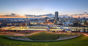 Skyline of Sheffield, South Yorkshire, at sunset. SAM Conveyancing's latest report on the South Yorkshire property market