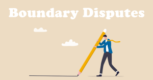 Man outlining boundaries. SAM Conveyancing's guide on boundary disputes