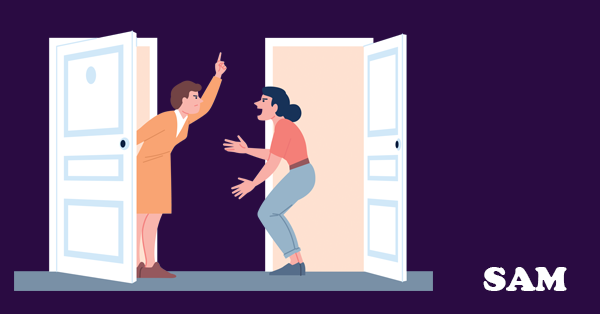 Two flat leaseholders arguing over freehold | SAM Conveyancing's guide to Share of Freehold disputes
