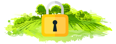 A green field that is protected with a padlock for an Overage Agreement
