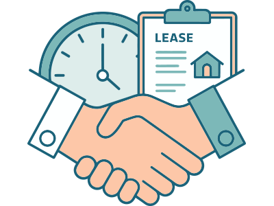 An illustration of a leaseholder and a freeholder shaking hands as part of the leasehold extension process