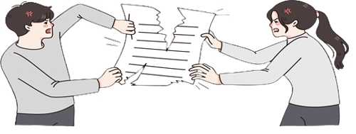 A property dispute where joint owners are tearing up an agreement