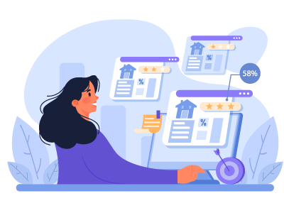 A woman looking at multiple mortgage offers