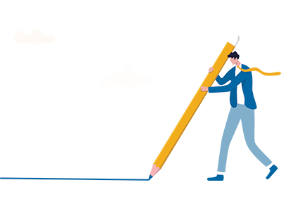 Man outlining boundaries. SAM Conveyancing's guide on boundary disputes
