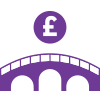 A bridge supporting a £ sign, representing a bridging loan with SAM Conveyancing