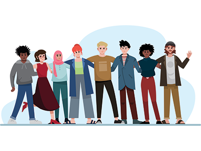 Illustration of a group of shareholders | SAM Conveyancing's guide to buying a freehold