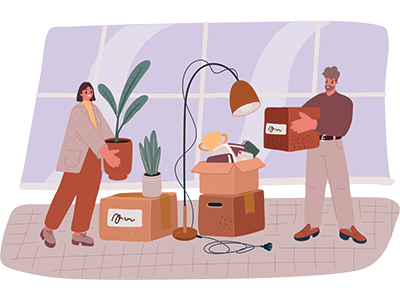 Couple moving their furniture. SAM Conveyancing's cost to move guide