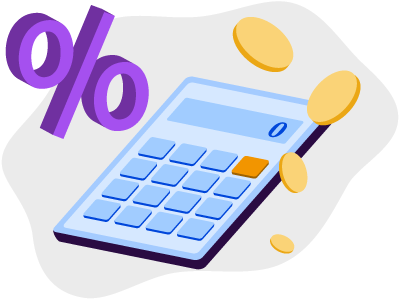 A calculator sat with some coins and a big percentage sign. SAM Conveyancing explains how to get a Discount Market Sale Mortgage