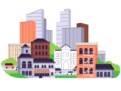 A skyline of blocks of flats in a town or city centre. SAM Conveyancing explains what dangerous cladding is and how recent changes in legislation means leaseholders are protected from remediation costs
