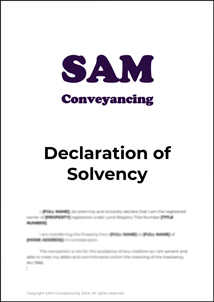 Declaration of Solvency Template from SAM Conveyancing