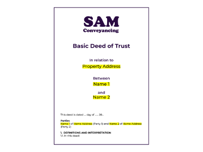 What is a deed of trust on a property has a declaration of trust