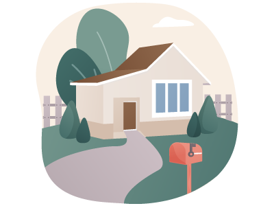 A detached house with a postbox at the end of its front path. SAM Conveyancing answers the question 'what is a detached house?'